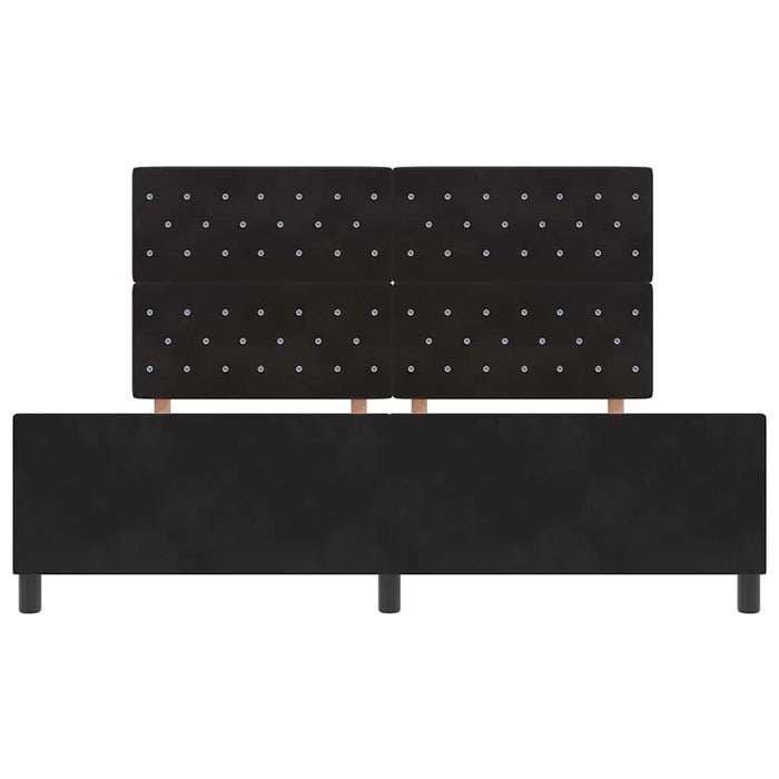 Pat cu arcuri cu headboard Negru 180 x 200 cm Catifea - WALTI WALTI