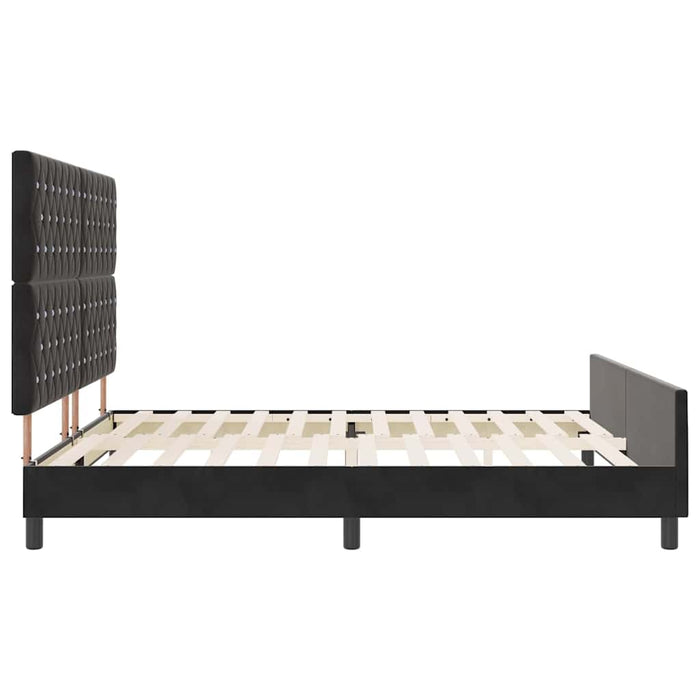 Pat cu arcuri cu headboard Negru 180 x 200 cm Catifea - WALTI WALTI