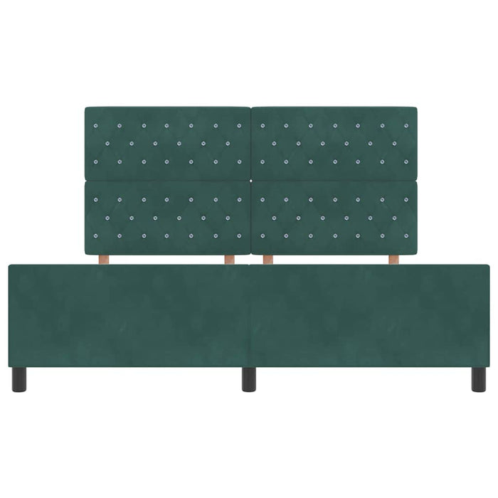 Pat cu arcuri cu headboard Verde închis 180 x 200 cm Catifea - WALTI WALTI