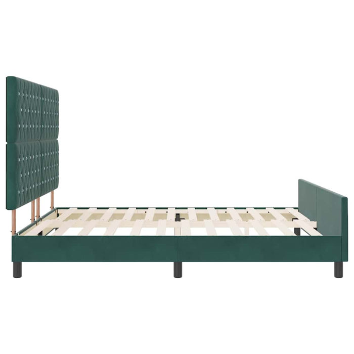 Pat cu arcuri cu headboard Verde închis 180 x 200 cm Catifea - WALTI WALTI