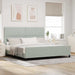 Cadru de pat cu headboard Gri deschis 200 x 200 cm Catifea - WALTI WALTI