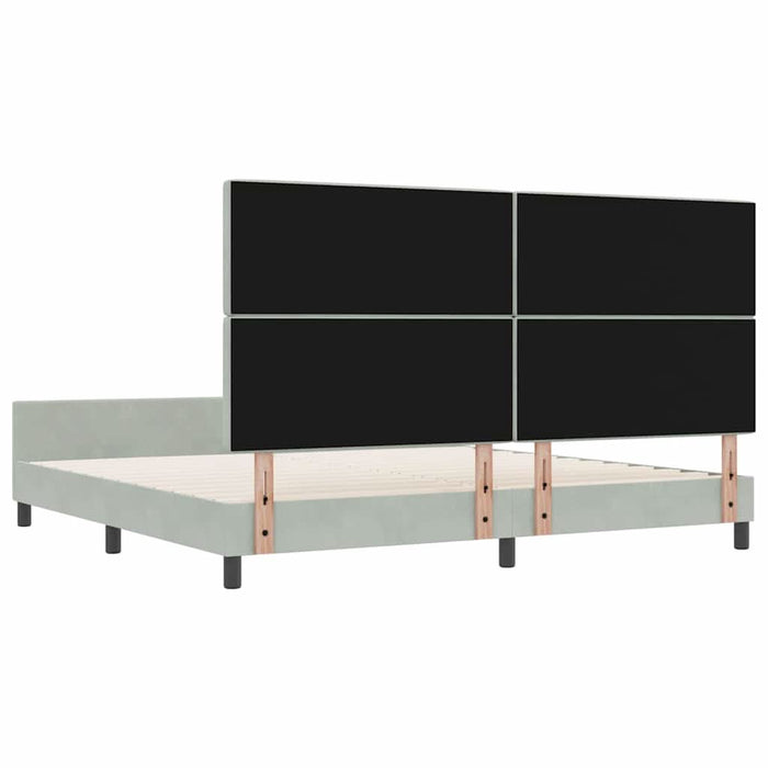 Cadru de pat cu headboard Gri deschis 200 x 200 cm Catifea - WALTI WALTI