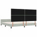 Cadru de pat cu headboard Gri deschis 200 x 200 cm Catifea - WALTI WALTI