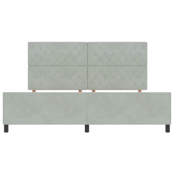 Cadru de pat cu headboard Gri deschis 200 x 200 cm Catifea - WALTI WALTI