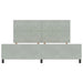 Cadru de pat cu headboard Gri deschis 200 x 200 cm Catifea - WALTI WALTI