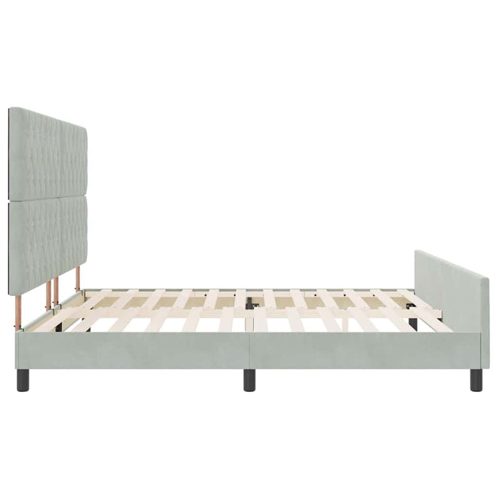 Cadru de pat cu headboard Gri deschis 200 x 200 cm Catifea - WALTI WALTI