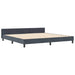 Pat cu arcuri cu headboard Gri închis 200 x 200 cm Catifea - WALTI WALTI