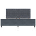 Pat cu arcuri cu headboard Gri închis 200 x 200 cm Catifea - WALTI WALTI