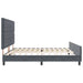 Pat cu arcuri cu headboard Gri închis 200 x 200 cm Catifea - WALTI WALTI