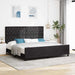 Pat cu arcuri cu headboard Negru 200 x 200 cm Catifea - WALTI WALTI