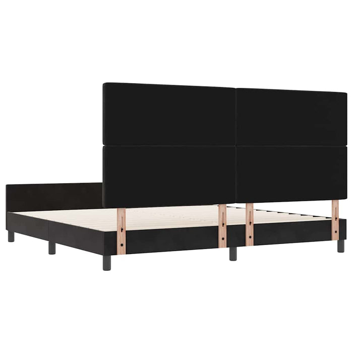 Pat cu arcuri cu headboard Negru 200 x 200 cm Catifea - WALTI WALTI