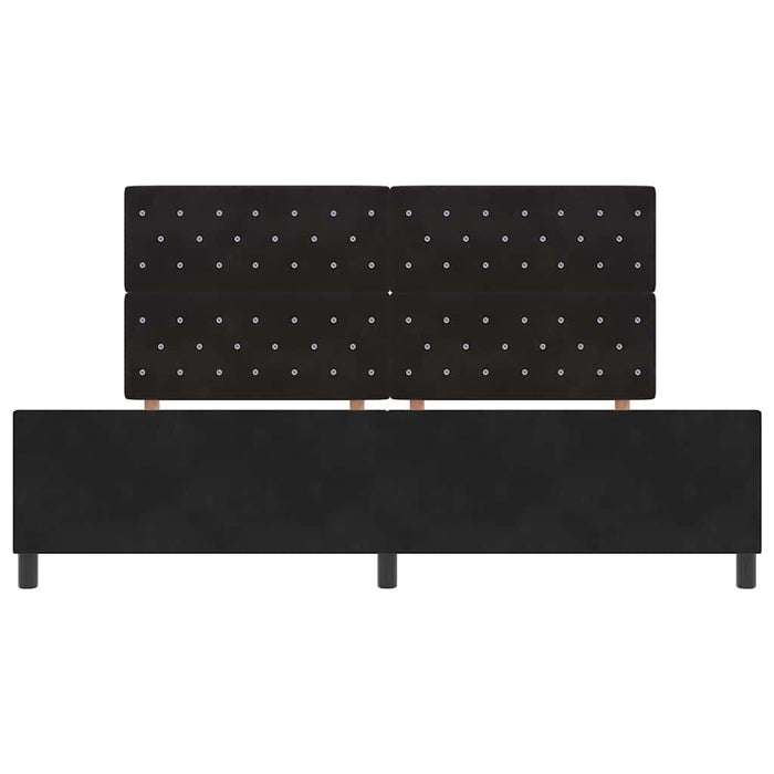 Pat cu arcuri cu headboard Negru 200 x 200 cm Catifea - WALTI WALTI