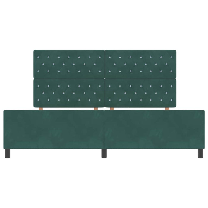 Pat cu arcuri cu headboard Verde închis 200 x 200 cm Catifea - WALTI WALTI