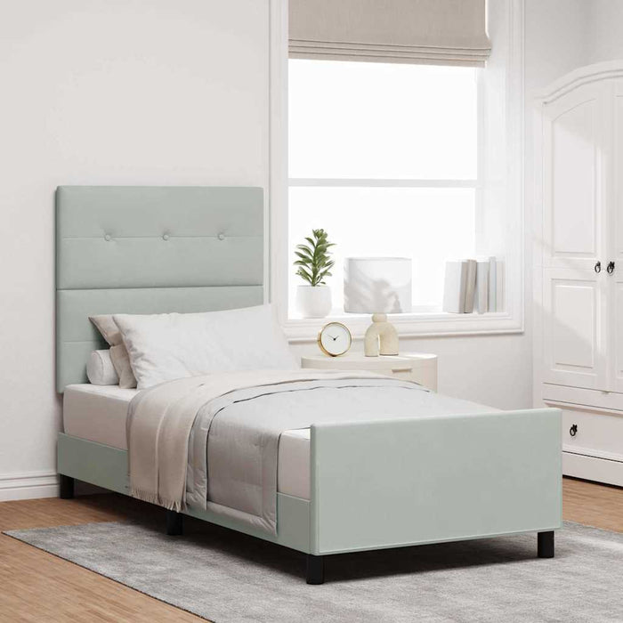 Cadru de pat cu headboard Gri deschis 80 x 200 cm Catifea - WALTI WALTI