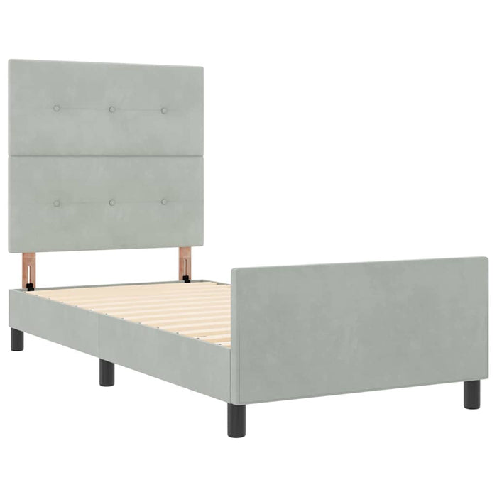 Cadru de pat cu headboard Gri deschis 80 x 200 cm Catifea - WALTI WALTI