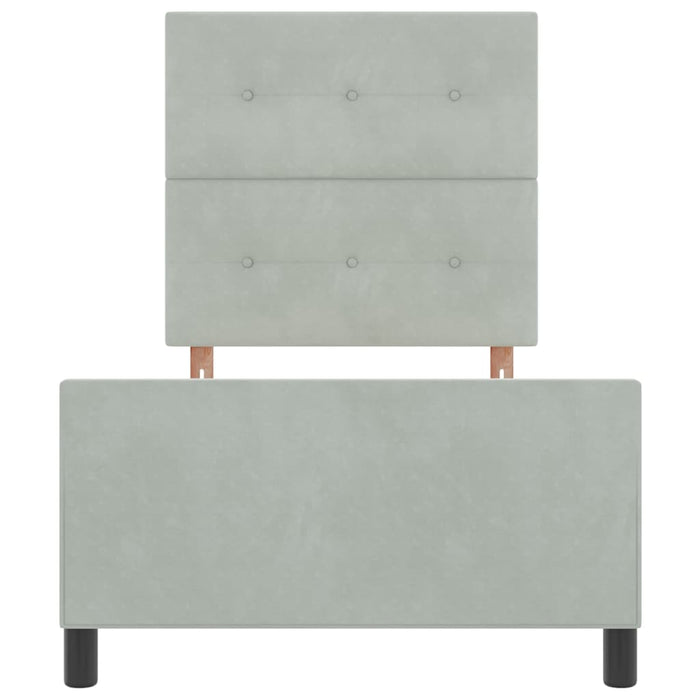 Cadru de pat cu headboard Gri deschis 80 x 200 cm Catifea - WALTI WALTI