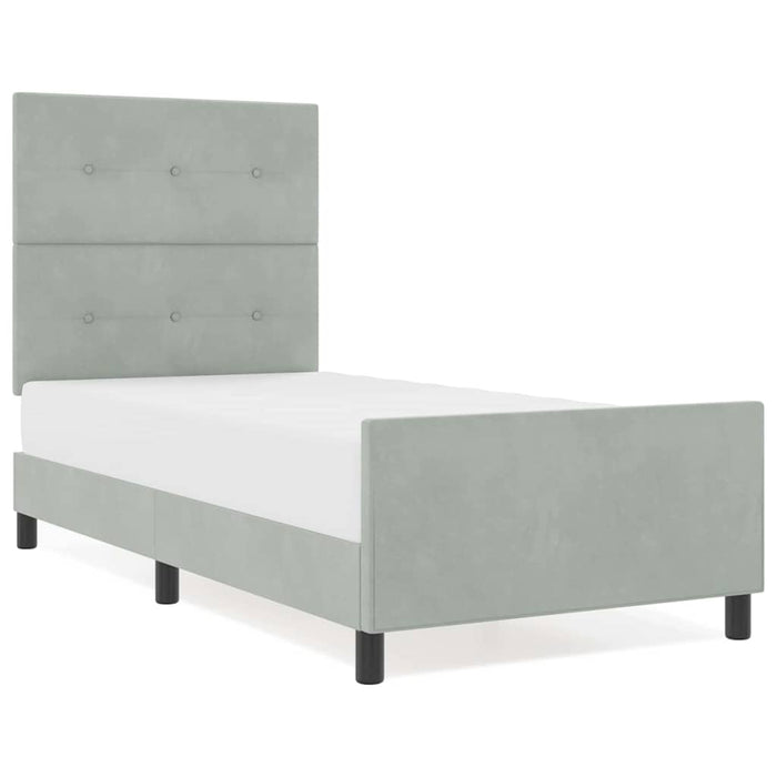 Cadru de pat cu headboard Gri deschis 80 x 200 cm Catifea - WALTI WALTI