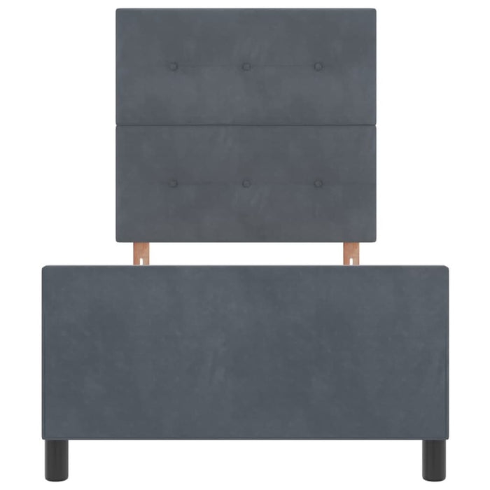 Pat cu arcuri cu headboard Gri închis 80 x 200 cm Catifea - WALTI WALTI