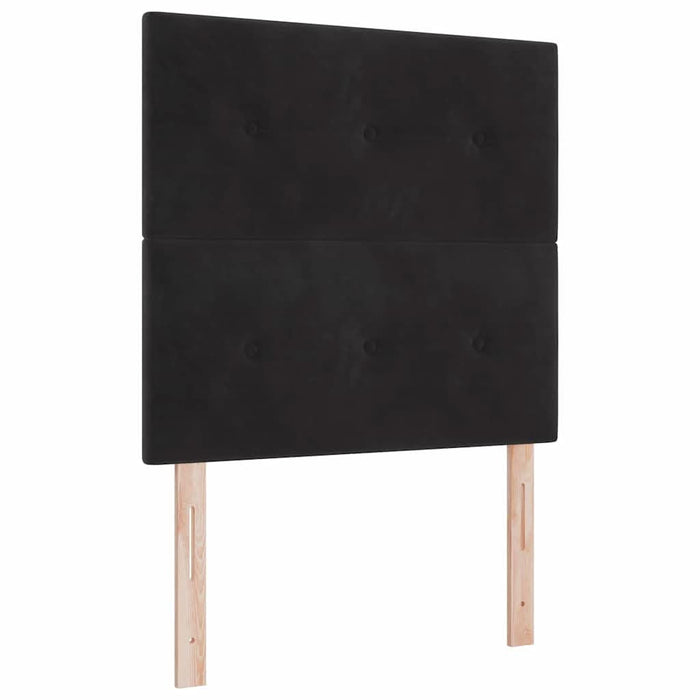 Pat cu arcuri cu headboard Negru 80 x 200 cm Catifea - WALTI WALTI