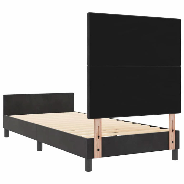 Pat cu arcuri cu headboard Negru 80 x 200 cm Catifea - WALTI WALTI