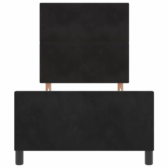 Pat cu arcuri cu headboard Negru 80 x 200 cm Catifea - WALTI WALTI