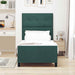 Pat cu arcuri cu headboard Verde închis 80 x 200 cm Catifea - WALTI WALTI
