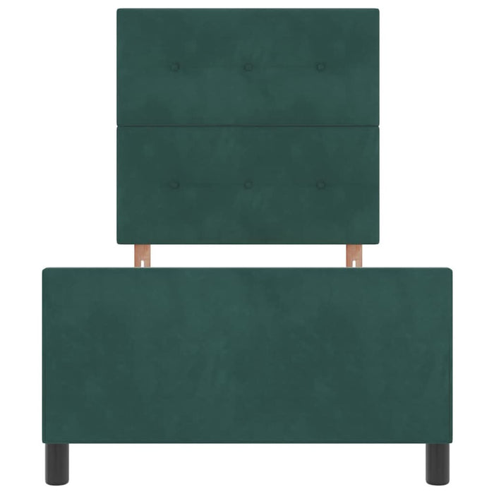 Pat cu arcuri cu headboard Verde închis 80 x 200 cm Catifea - WALTI WALTI