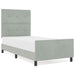 Pat cu arcuri cu headboard Gri deschis 90 x 190 cm Catifea - WALTI WALTI