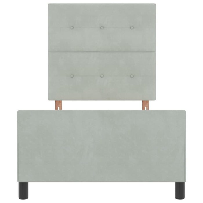 Pat cu arcuri cu headboard Gri deschis 90 x 190 cm Catifea - WALTI WALTI
