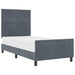 Pat cu arcuri cu headboard Gri închis 90 x 190 cm Catifea - WALTI WALTI