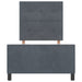 Pat cu arcuri cu headboard Gri închis 90 x 190 cm Catifea - WALTI WALTI