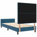 Pat cu arcuri cu headboard Albastru închis 90 x 190 cm Catifea - WALTI WALTI