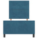 Pat cu arcuri cu headboard Albastru închis 90 x 190 cm Catifea - WALTI WALTI