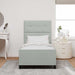 Pat cu arcuri cu headboard Gri deschis 90 x 200 cm Catifea - WALTI WALTI