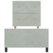 Pat cu arcuri cu headboard Gri deschis 90 x 200 cm Catifea - WALTI WALTI