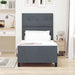 Pat cu arcuri cu headboard Gri închis 90 x 200 cm Catifea - WALTI WALTI