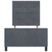 Pat cu arcuri cu headboard Gri închis 90 x 200 cm Catifea - WALTI WALTI