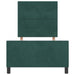 Pat cu arcuri cu headboard Verde închis 90 x 200 cm Catifea - WALTI WALTI