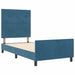 Pat cu arcuri cu headboard Albastru închis 90 x 200 cm Catifea - WALTI WALTI