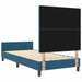 Pat cu arcuri cu headboard Albastru închis 90 x 200 cm Catifea - WALTI WALTI