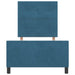Pat cu arcuri cu headboard Albastru închis 90 x 200 cm Catifea - WALTI WALTI
