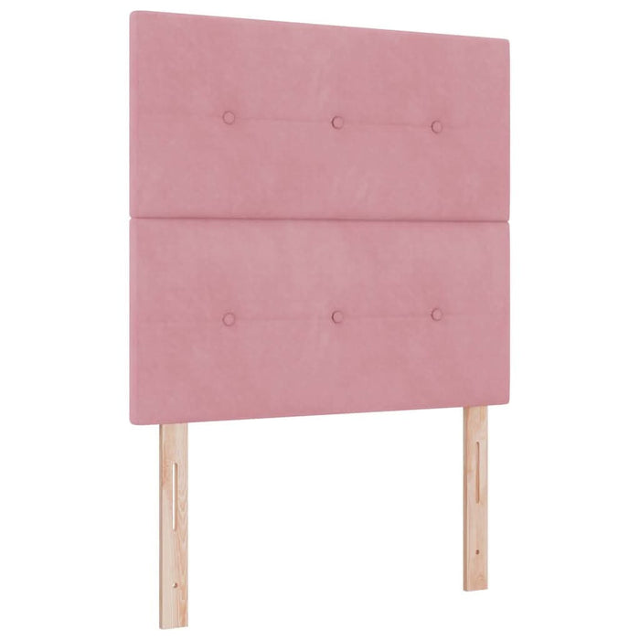 Pat cu arcuri cu headboard Roz 90 x 200 cm Catifea - WALTI WALTI