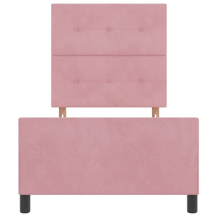 Pat cu arcuri cu headboard Roz 90 x 200 cm Catifea - WALTI WALTI