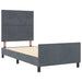 Pat cu arcuri cu headboard Gri închis 100 x 200 cm Catifea - WALTI WALTI