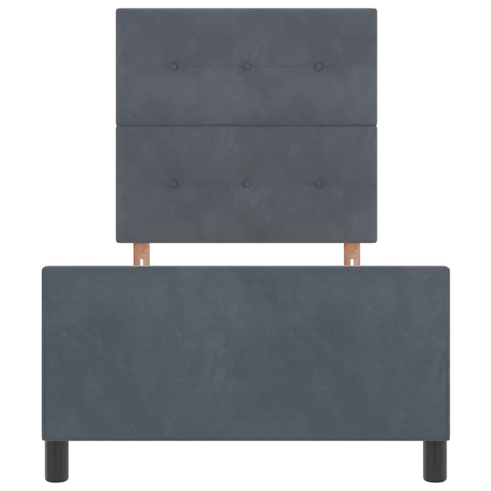 Pat cu arcuri cu headboard Gri închis 100 x 200 cm Catifea - WALTI WALTI
