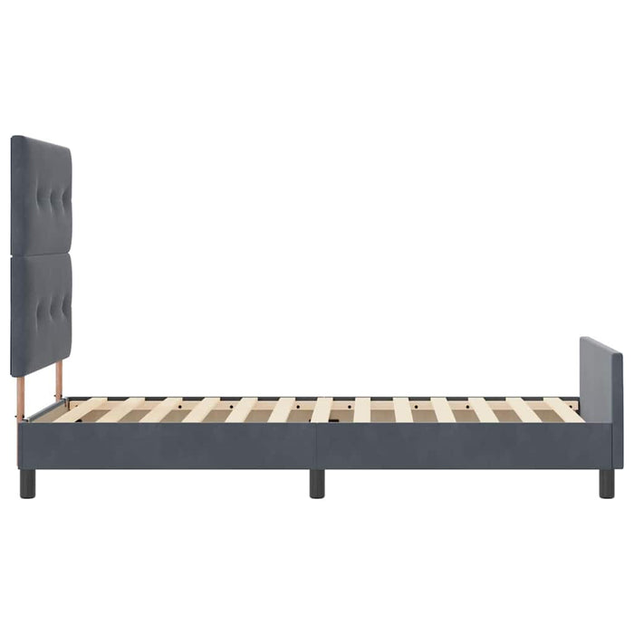 Pat cu arcuri cu headboard Gri închis 100 x 200 cm Catifea - WALTI WALTI