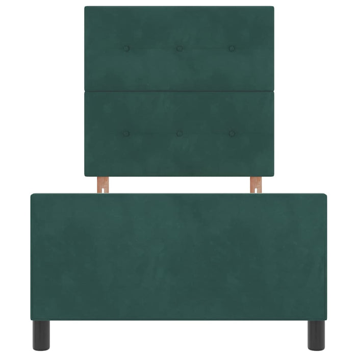 Pat cu arcuri cu headboard Verde închis 100 x 200 cm Catifea - WALTI WALTI