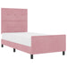 Pat cu arcuri cu headboard Roz 100 x 200 cm Catifea - WALTI WALTI