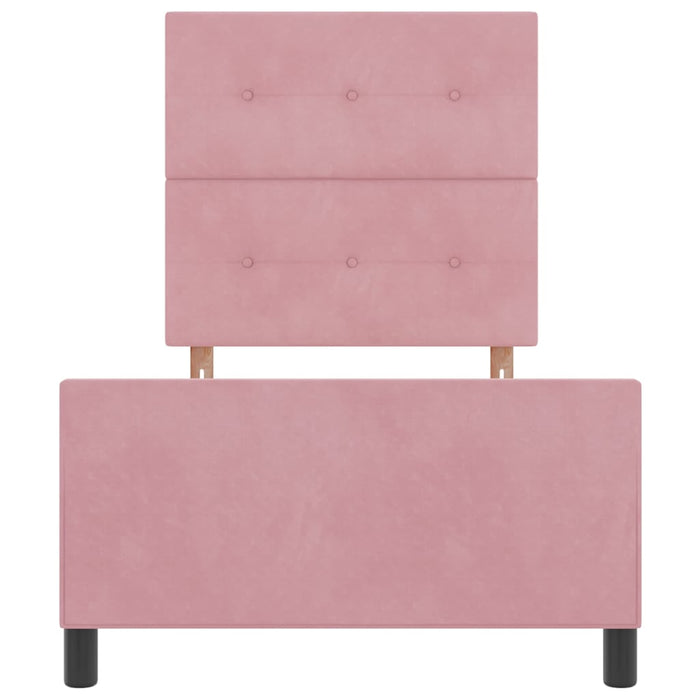 Pat cu arcuri cu headboard Roz 100 x 200 cm Catifea - WALTI WALTI