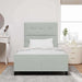 Pat cu arcuri cu headboard Gri deschis 120 x 190 cm Catifea - WALTI WALTI